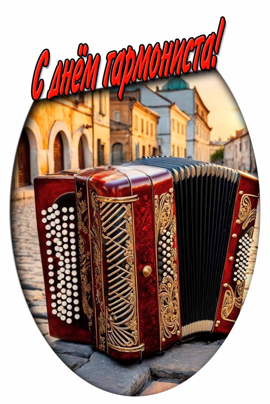 Открытка с днём гармониста