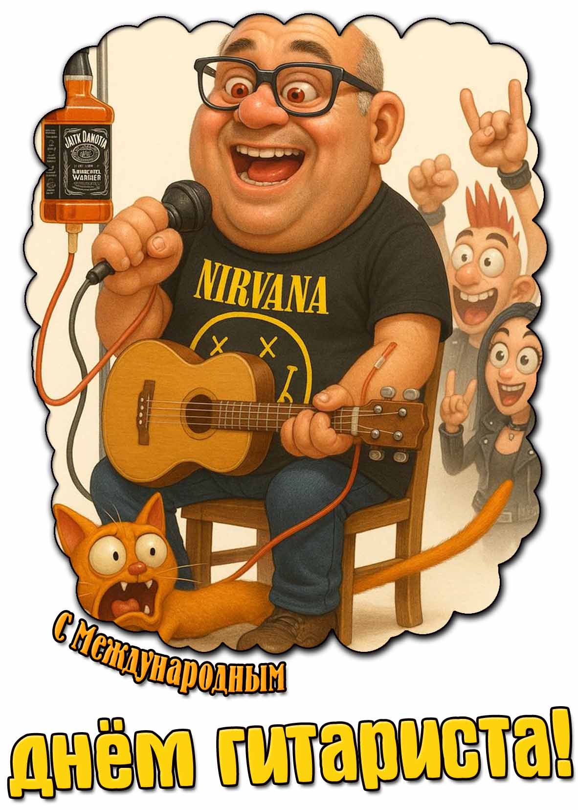Смешная открытка с Международным днём гитариста