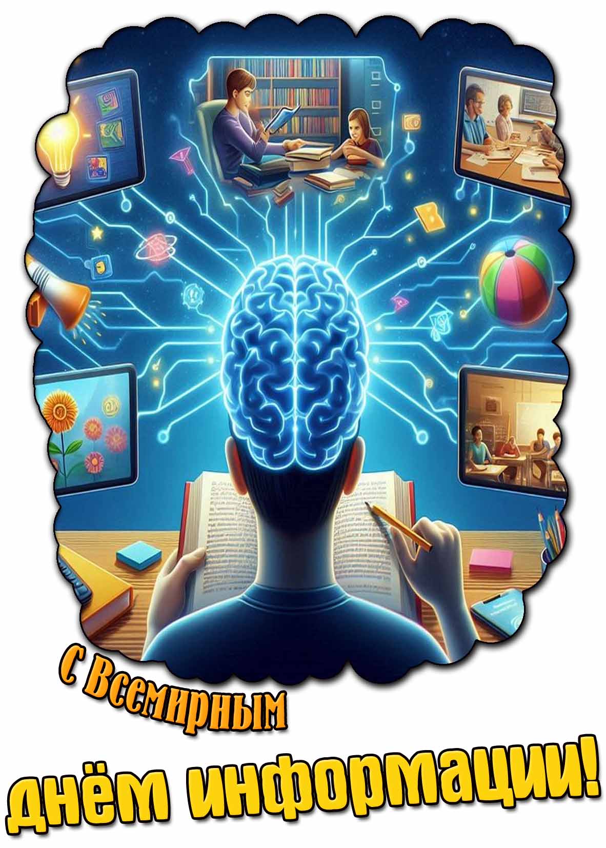 Открытка с Всемирным днём информации