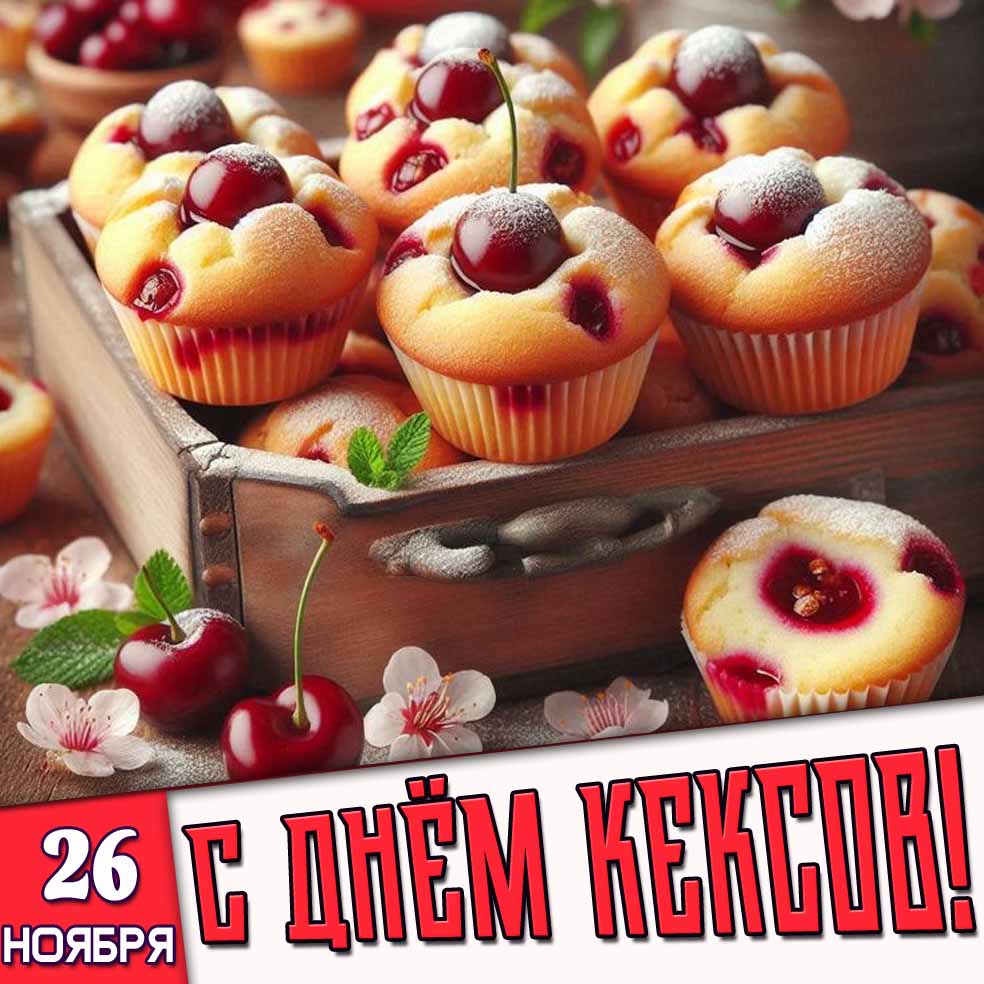 Открытка 26 ноября - с днём кексов!