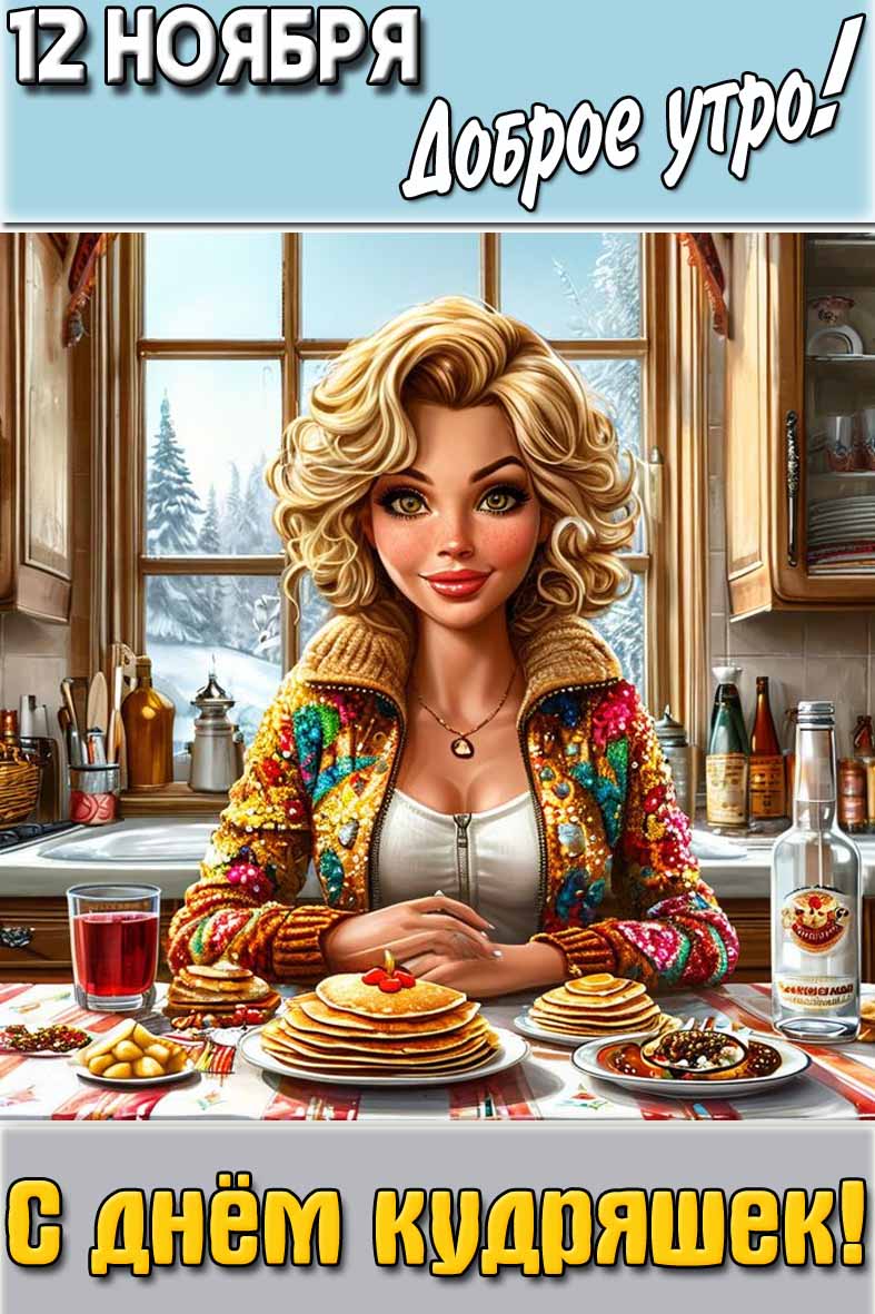 Картинка "12 ноября доброе утро! С днём кудряшек!"