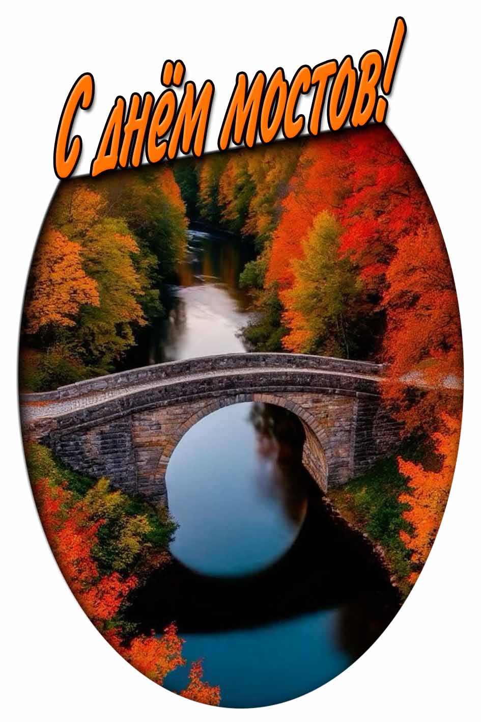 С днём мостов! - осенняя открытка