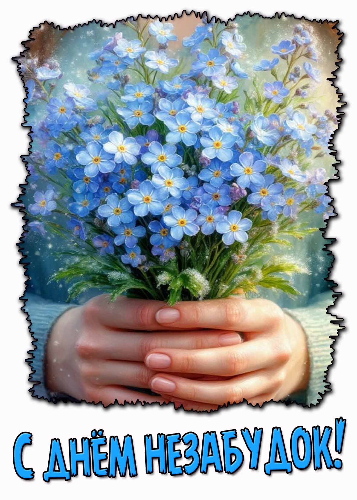 Красивая открытка с днём незабудок