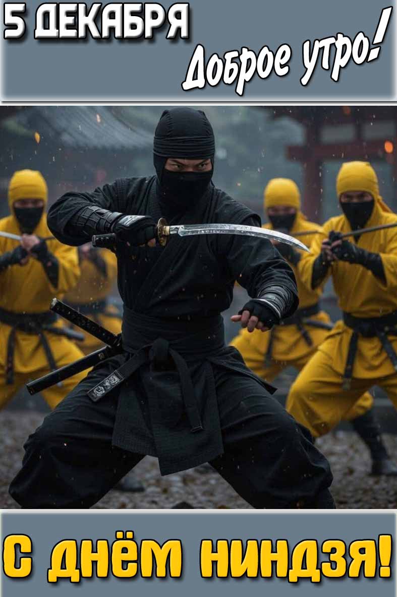 Картинка "5 декабря доброе утро! С днём ниндзя!"