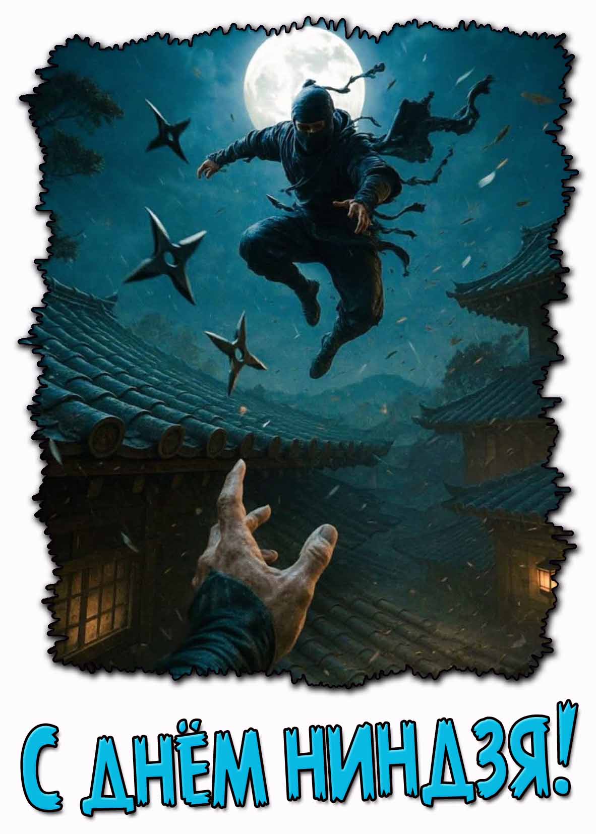 Открытка с днём ниндзя