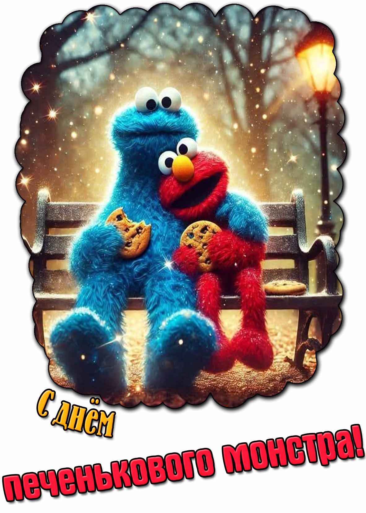 Осенняя картинка с днём печенькового монстра