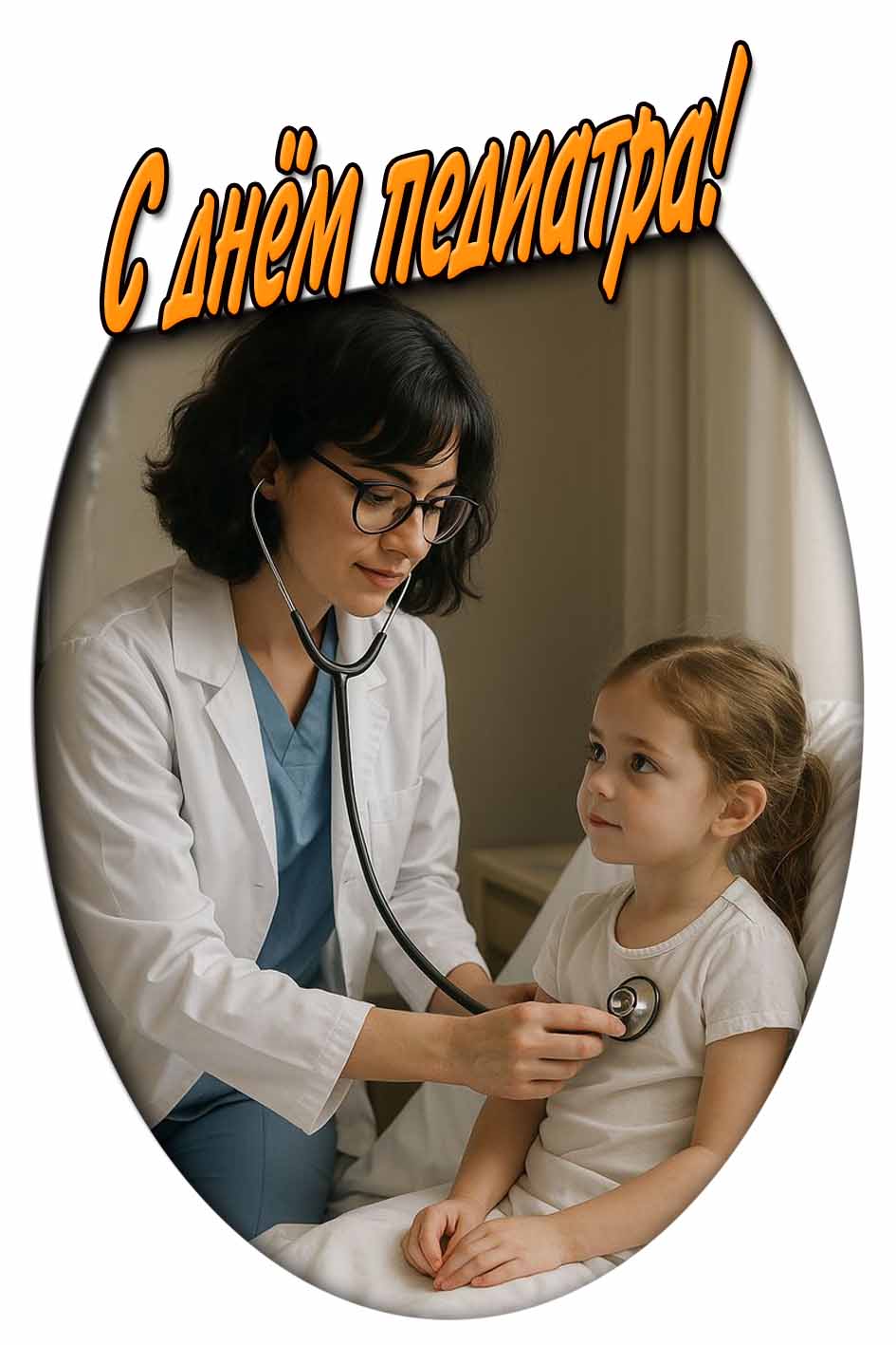С днём педиатра! - открытка для женщины