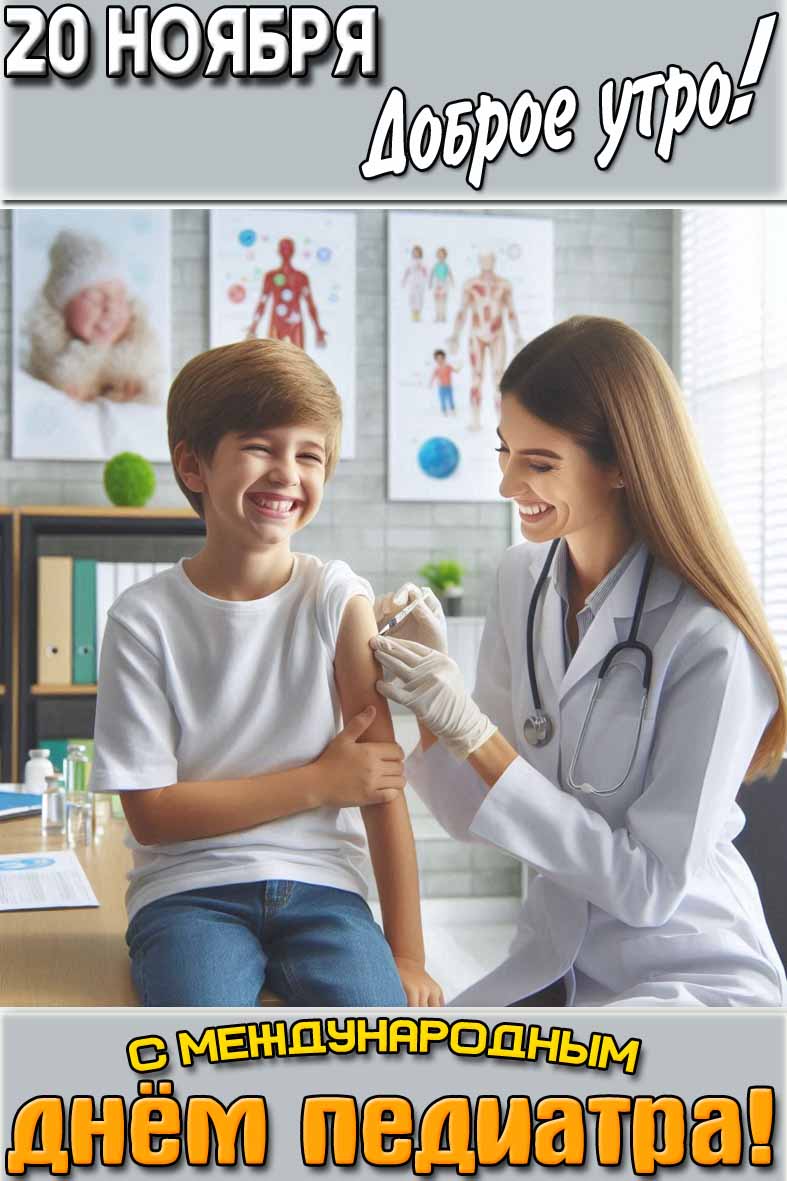 Картинка "20 ноября доброе утро! С Международным днём педиатра!"