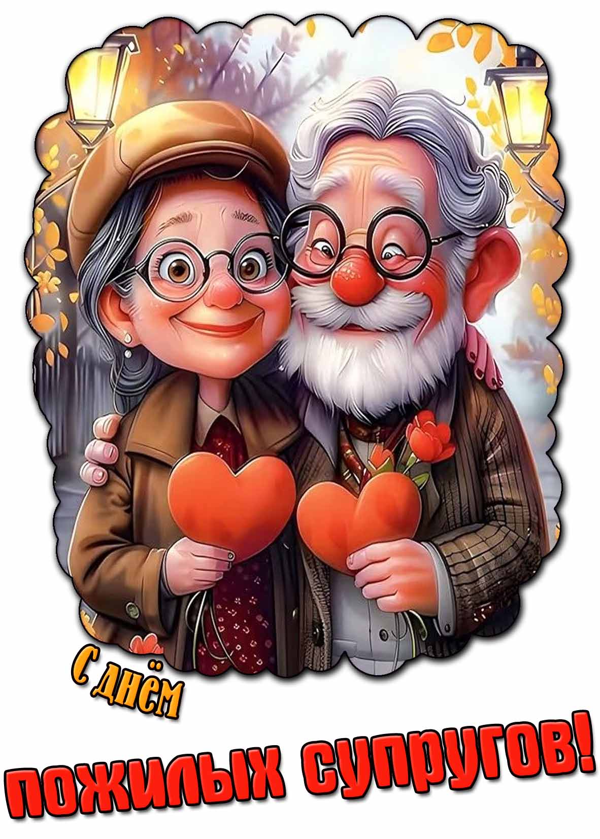 С днём пожилых супругов! - красивая открытка
