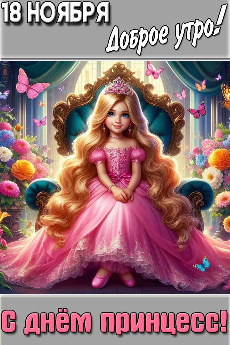Картинка "18 ноября доброе утро! С днём принцесс!"