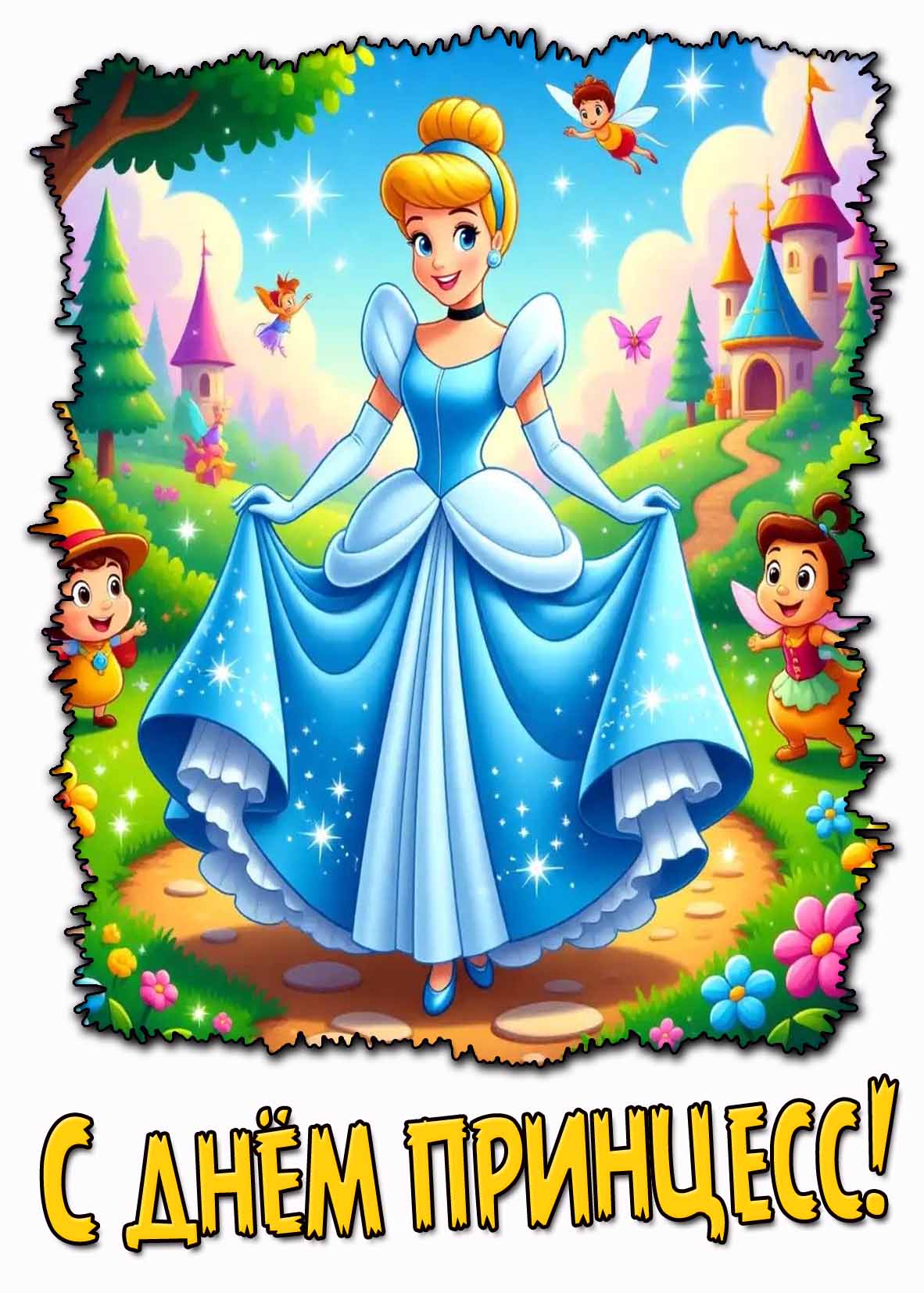 Детская картинка с днём принцесс