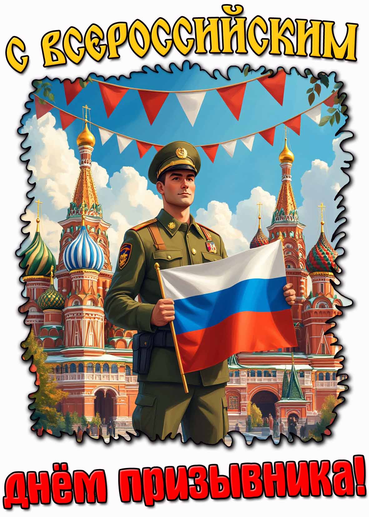 Красивая открытка с Всероссийским днём призывника