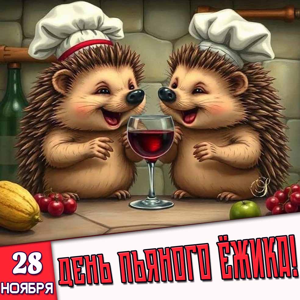 Картинка 28 ноября - день пьяного ёжика!