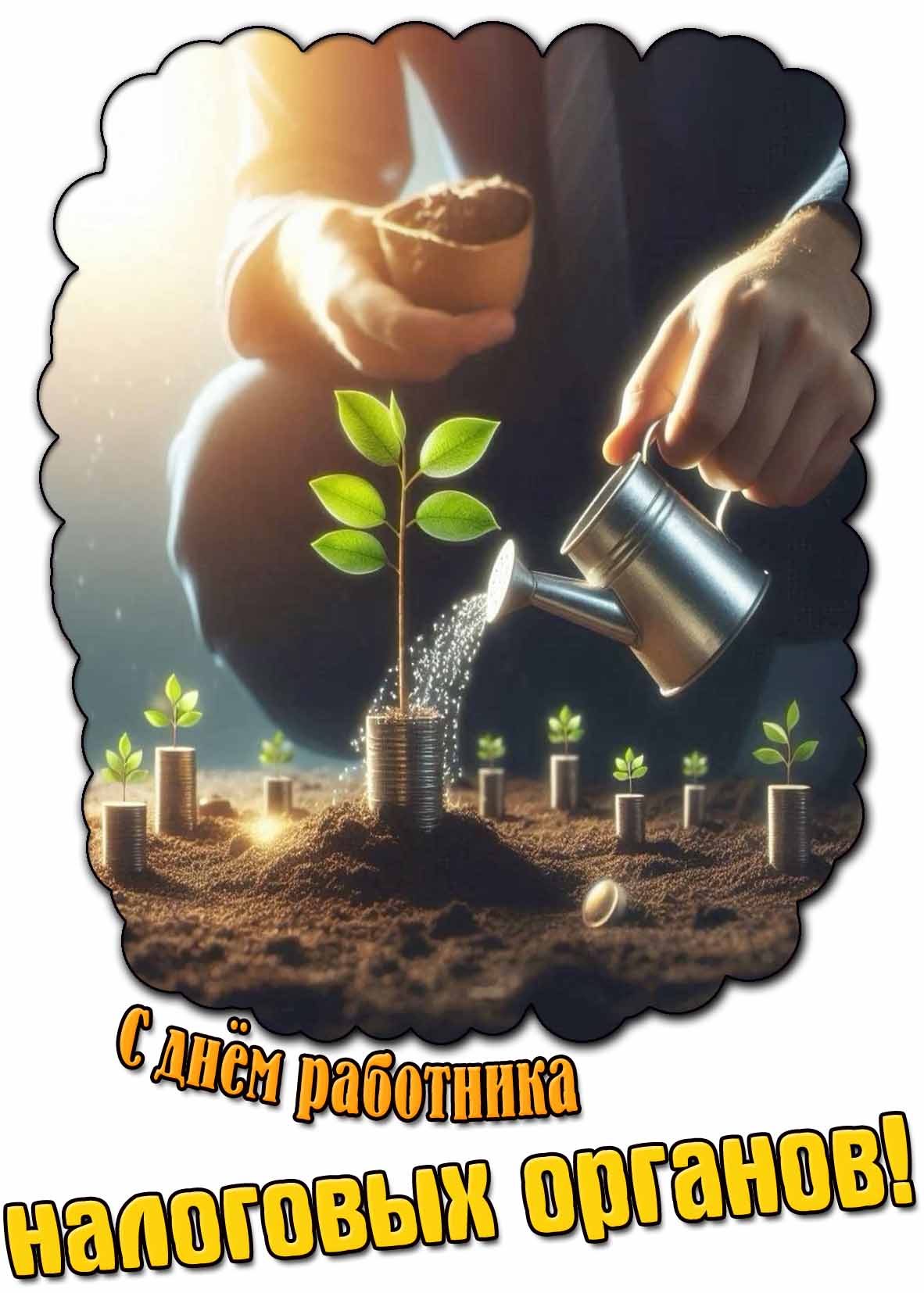С днём работника налоговых органов! - креативная открытка
