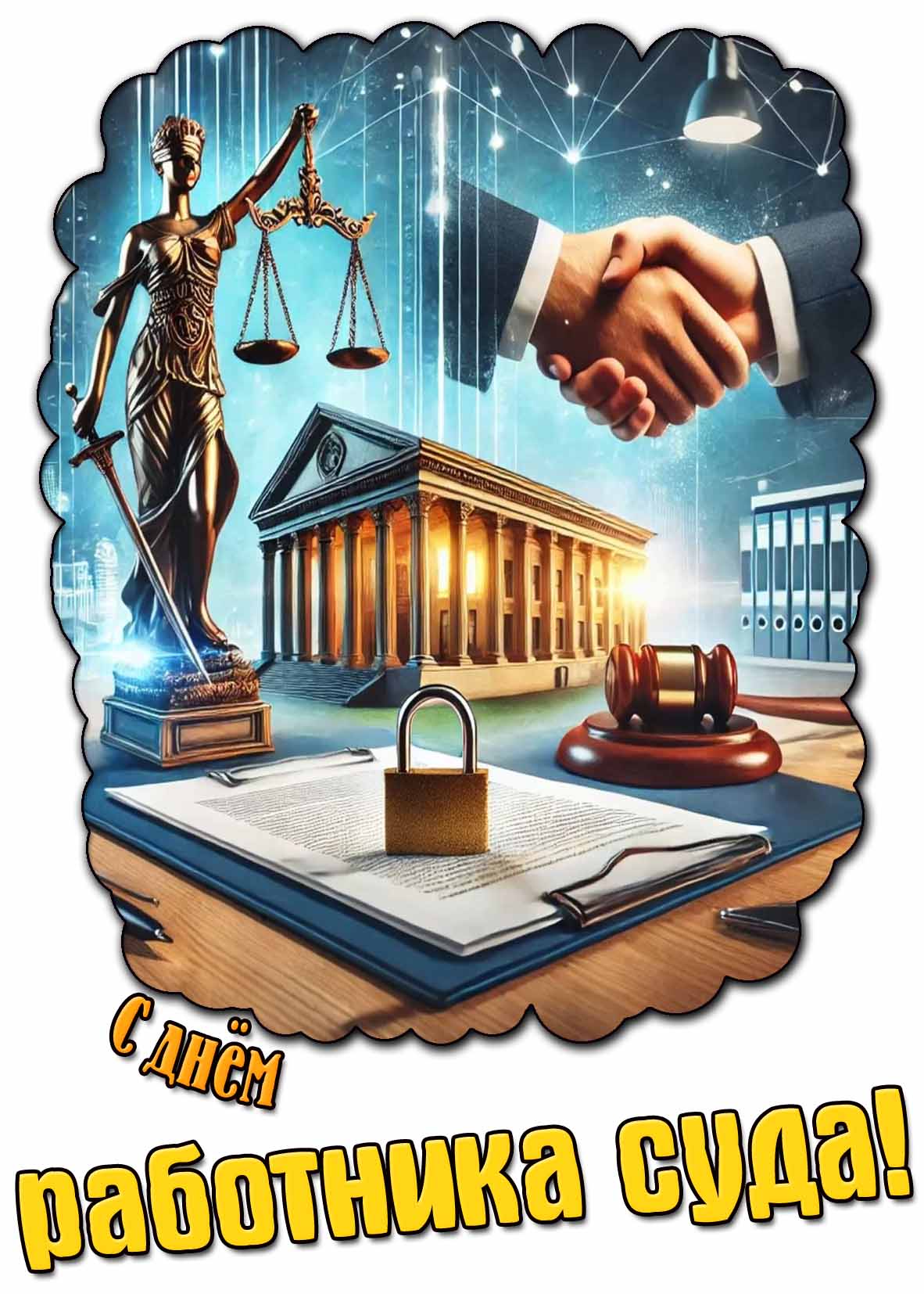 Открытка с днём работника суда