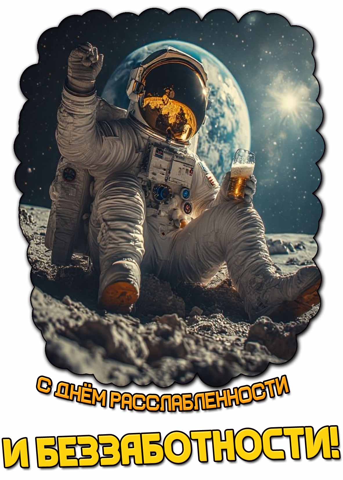 С днём расслабленности и беззаботности! - прикольная открытка