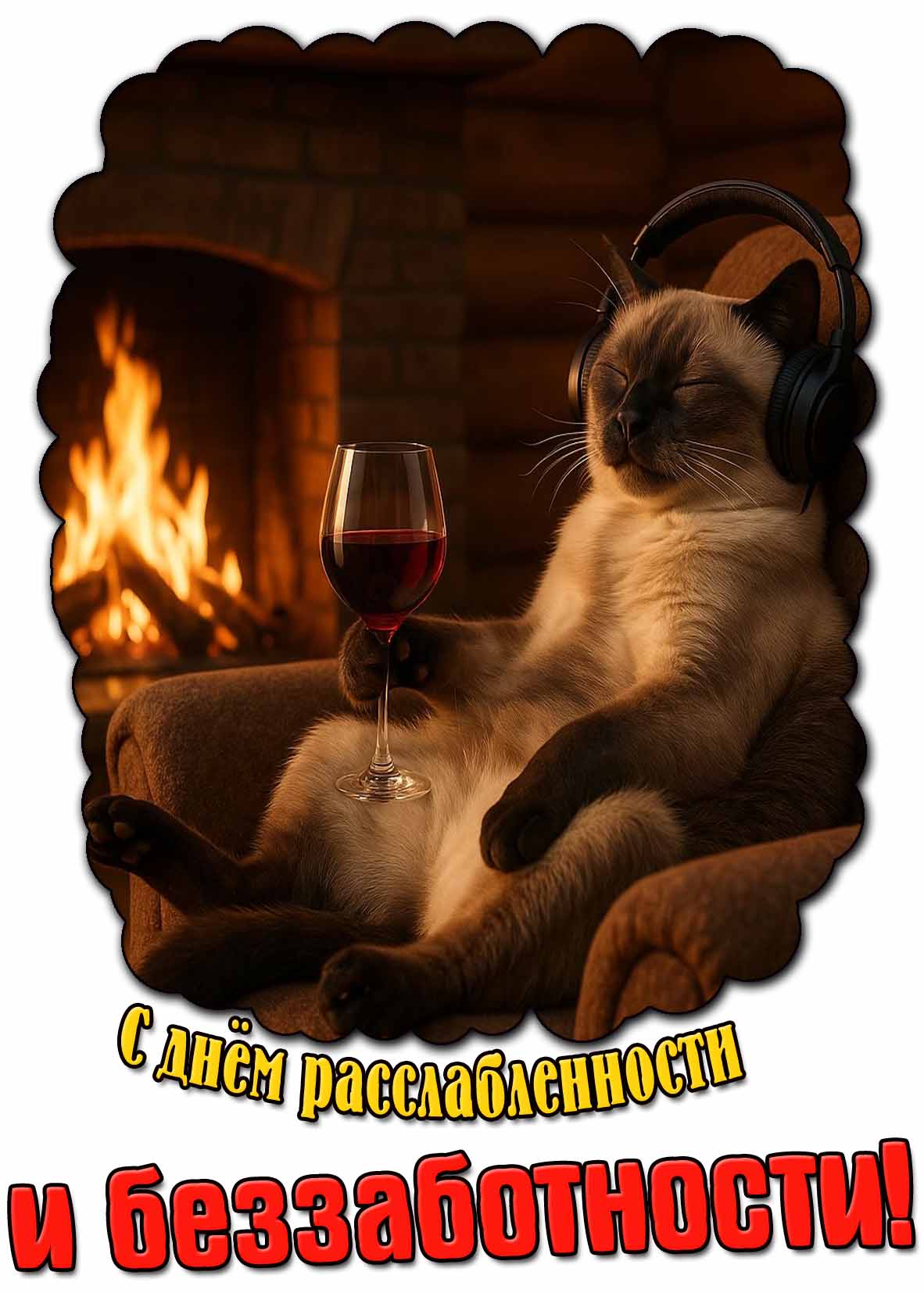 Открытка с днём расслабленности и беззаботности