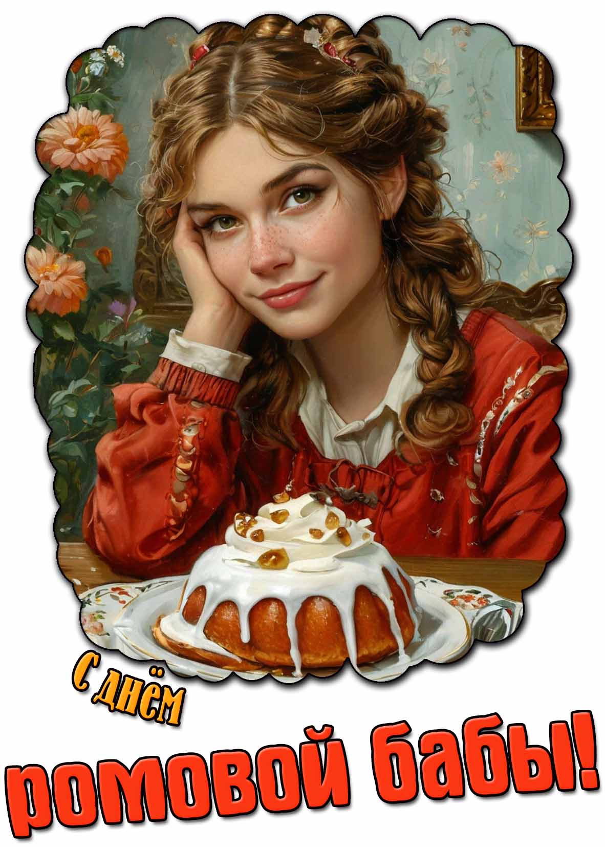 Открытка с днём ромовой бабы