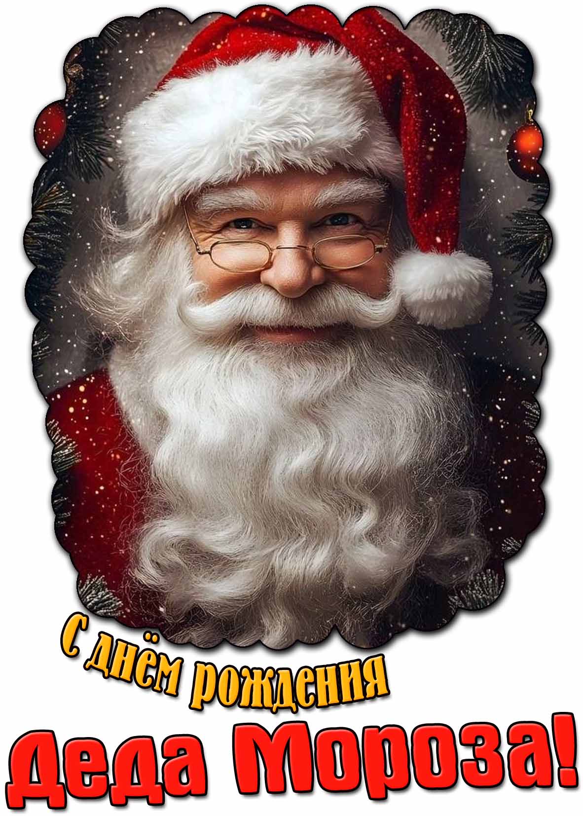 Красивая картинка с днём рождения Деда Мороза