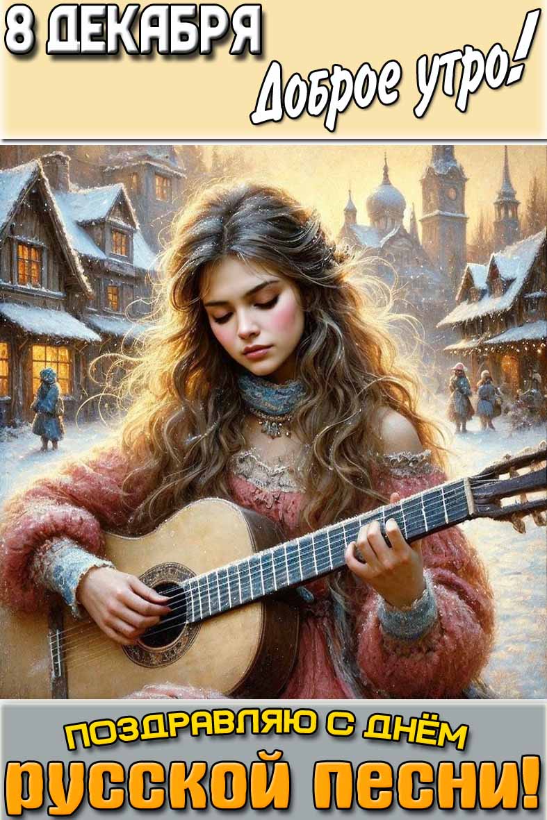Картинка "8 декабря доброе утро! Поздравляю с днём русской песни!"
