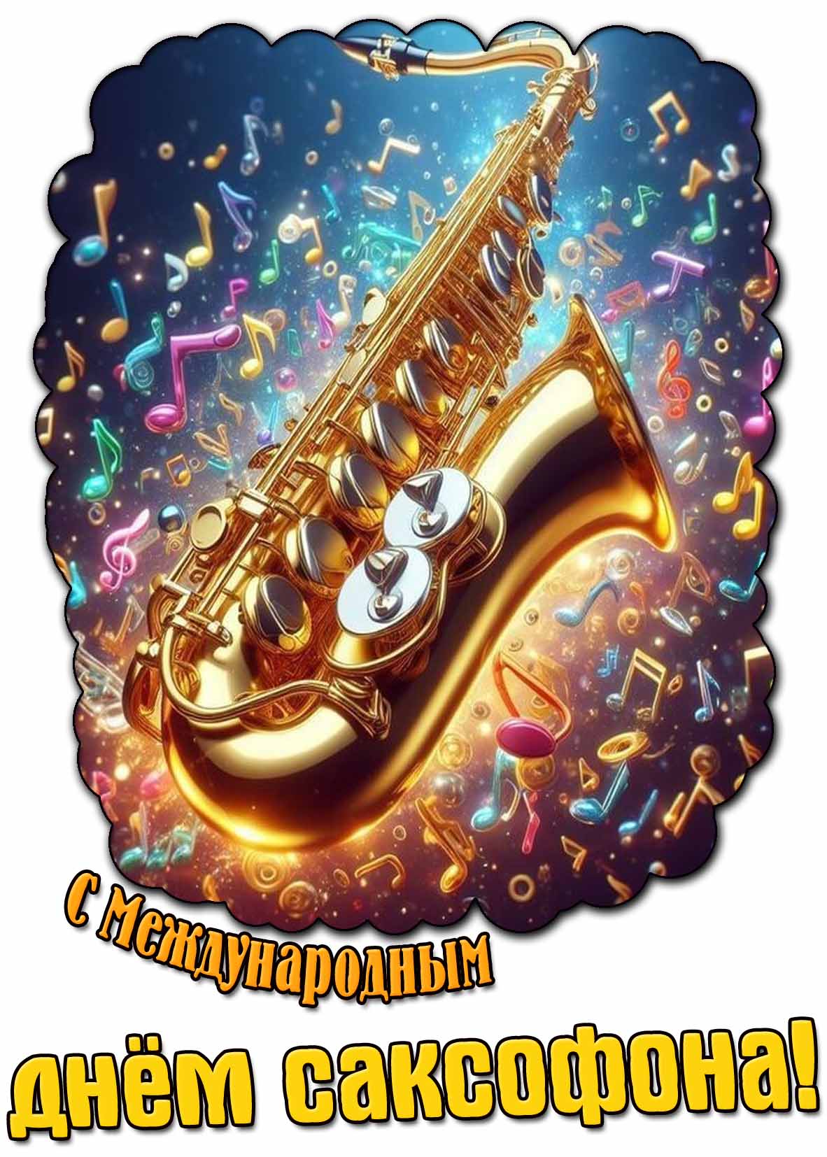 Картинка с Международным днём саксофона