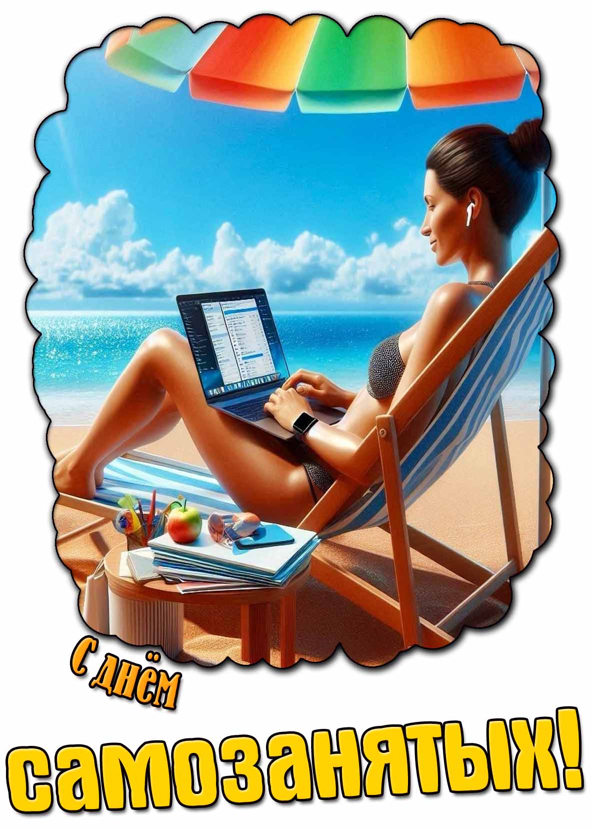 С днём самозанятых! - картинка для девушки