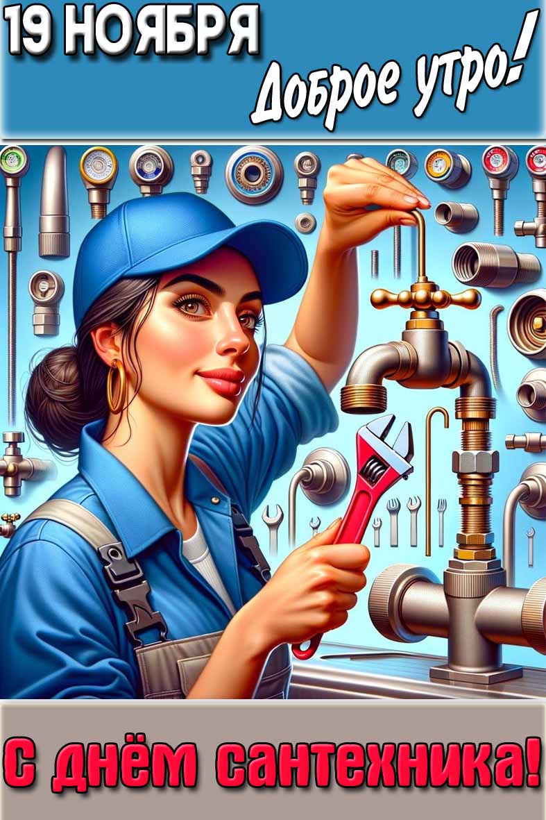 Картинка "19 ноября доброе утро! С днём сантехника!"