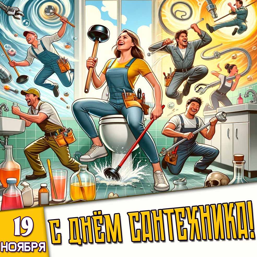 Картинка 19 ноября - с днём сантехника!