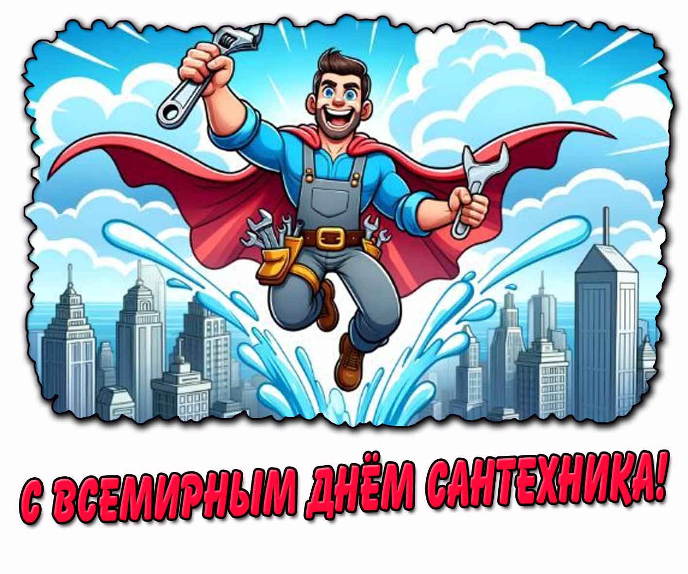 Прикольная открытка с Всемирным днём сантехника