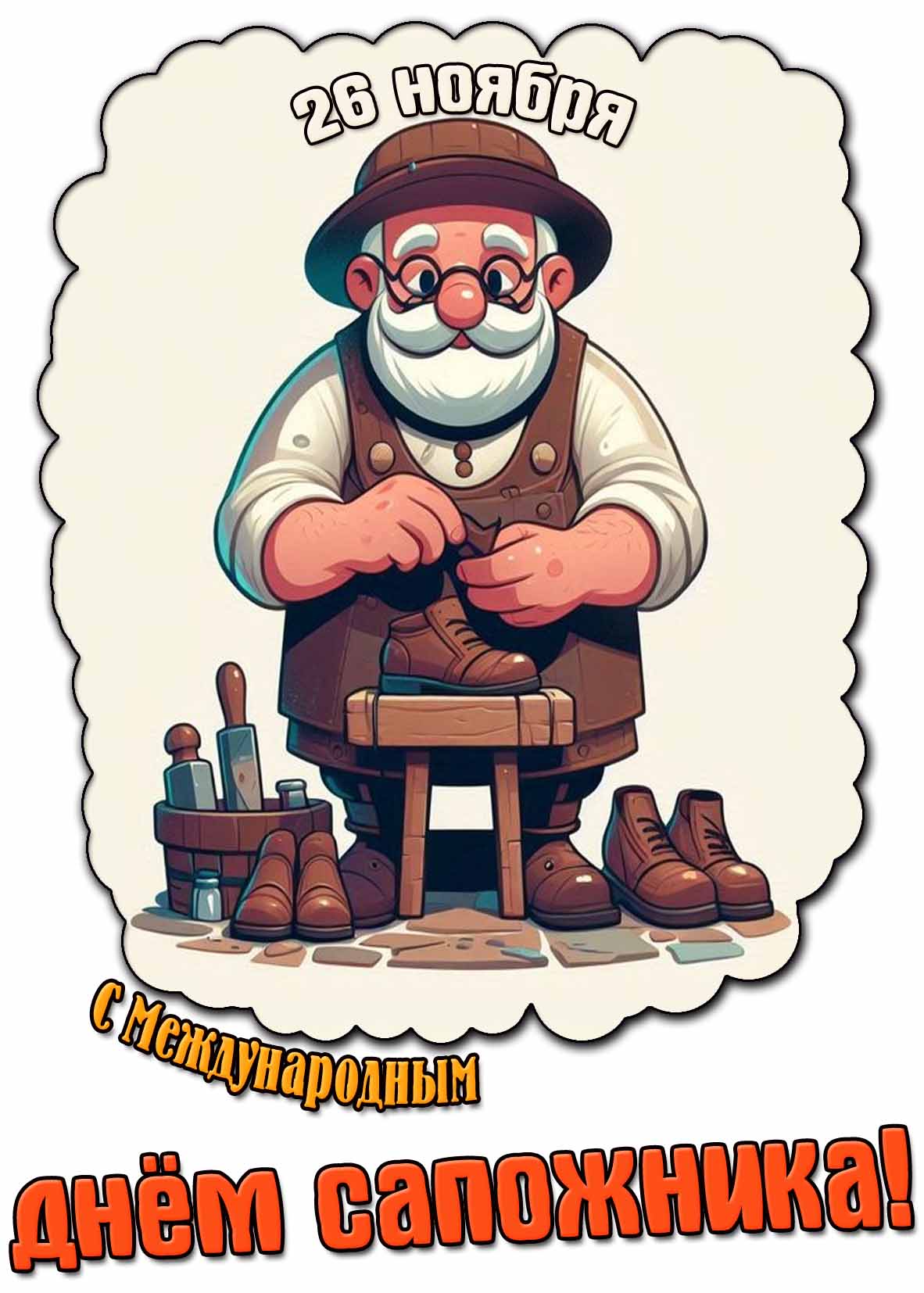 Прикольная открытка с Международным днём сапожника - 26 ноября