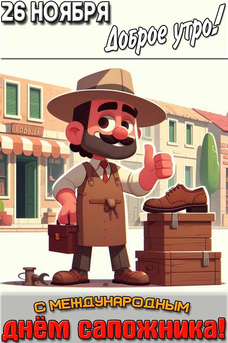 Картинка "26 ноября доброе утро! С Международным днём сапожника!"