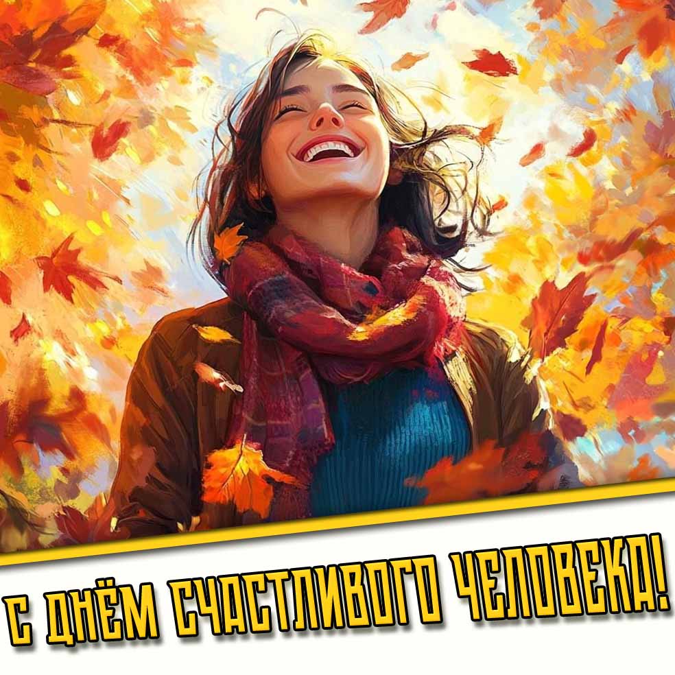 Осенняя картинка с днём счастливого человека