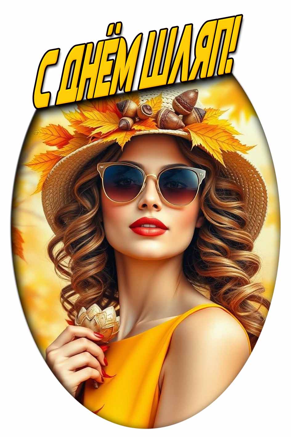С днём шляп! - осенняя открытка для женщины