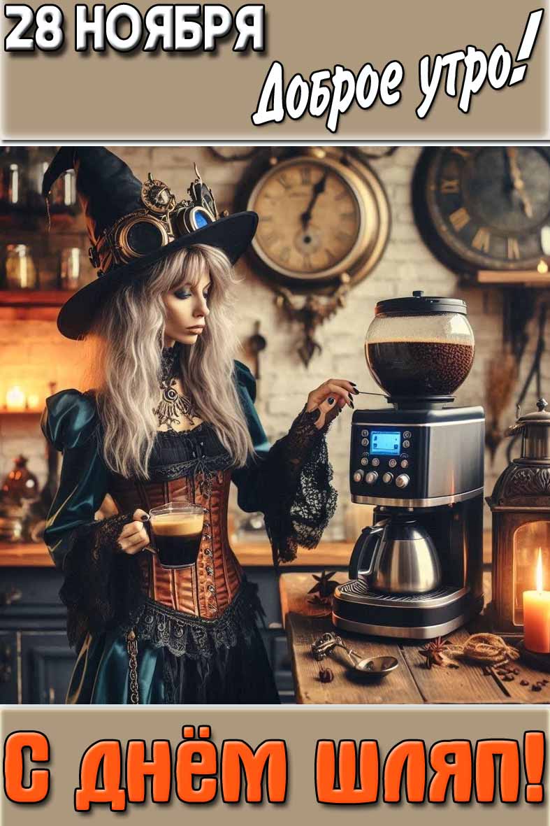 Картинка "28 ноября доброе утро! С днём шляп!"