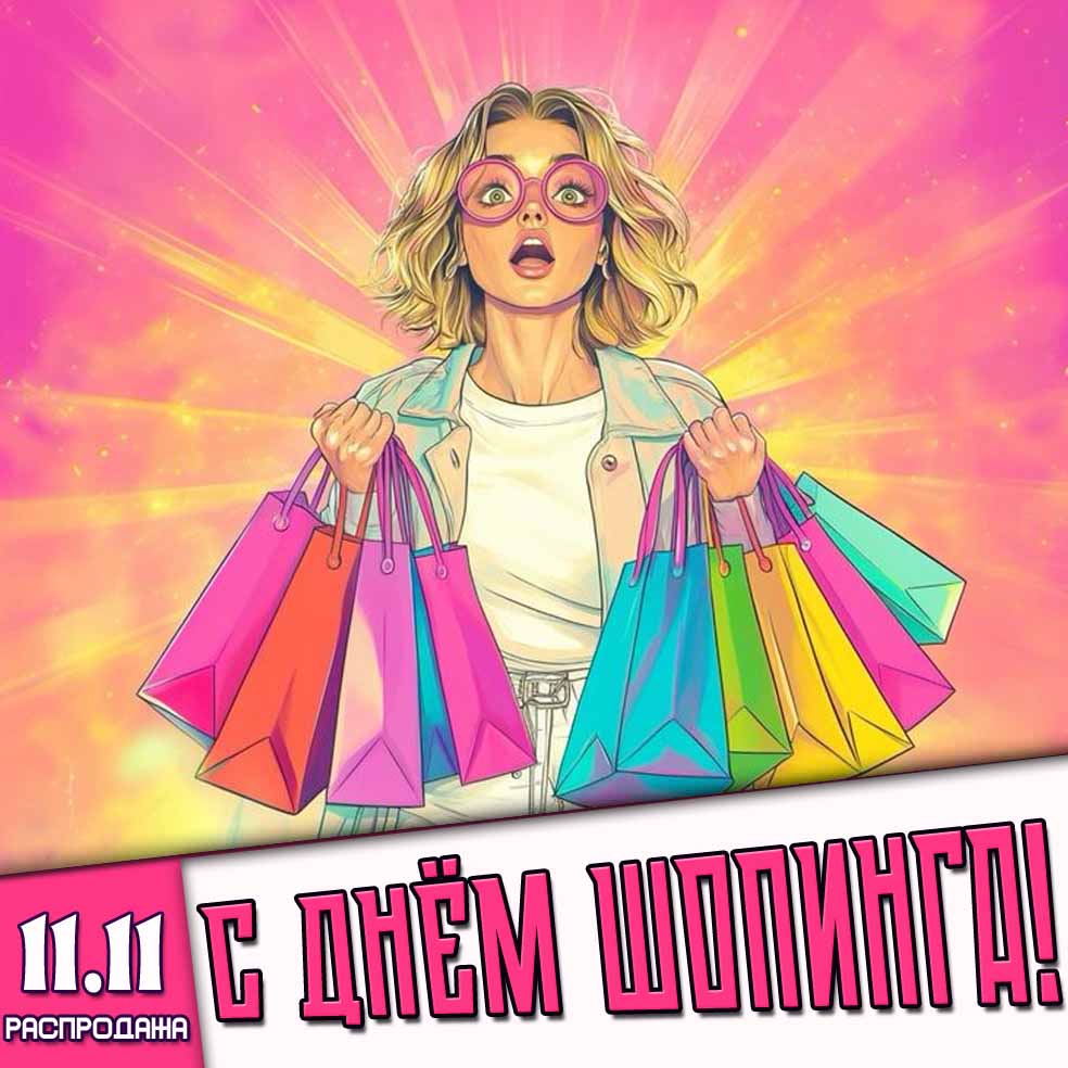 Картинка распродажа 11.11- с днём шопинга