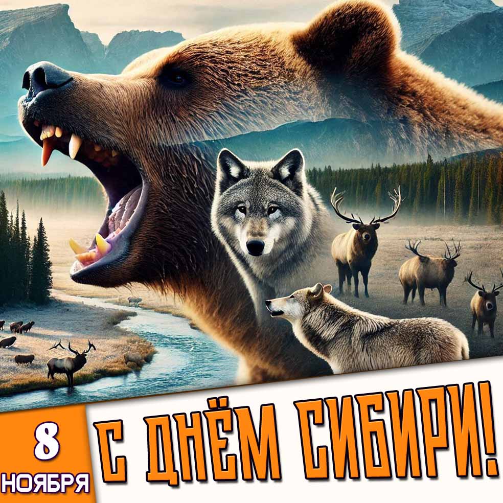 Открытка 8 ноября с днём Сибири