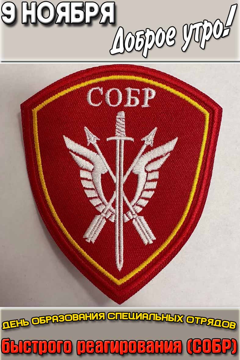 Открытка "9 ноября доброе утро! День образования специальных отрядов быстрого реагирования (СОБР)!"