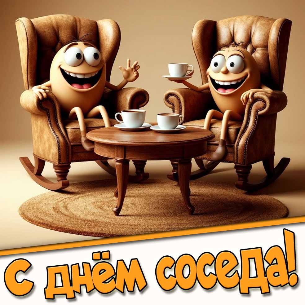 С днём соседа! - открытка