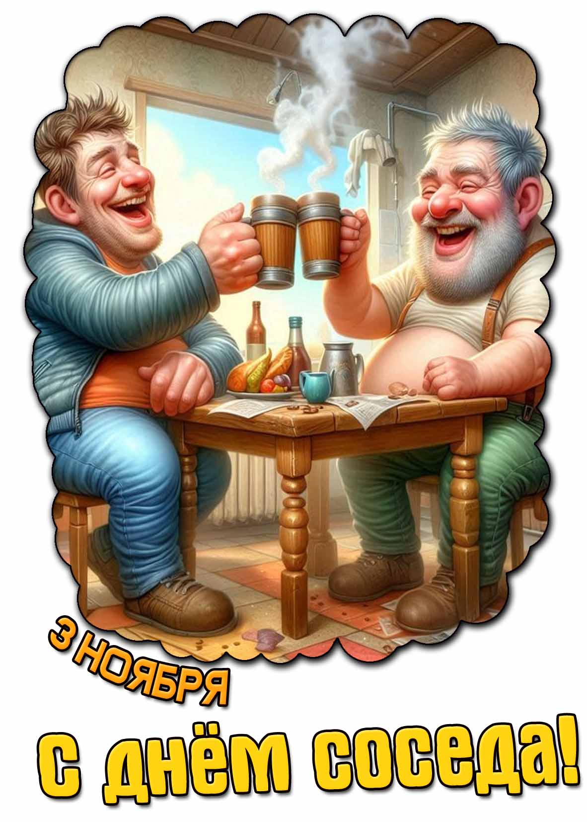 Весёлая картинка на день соседа - 3 ноября