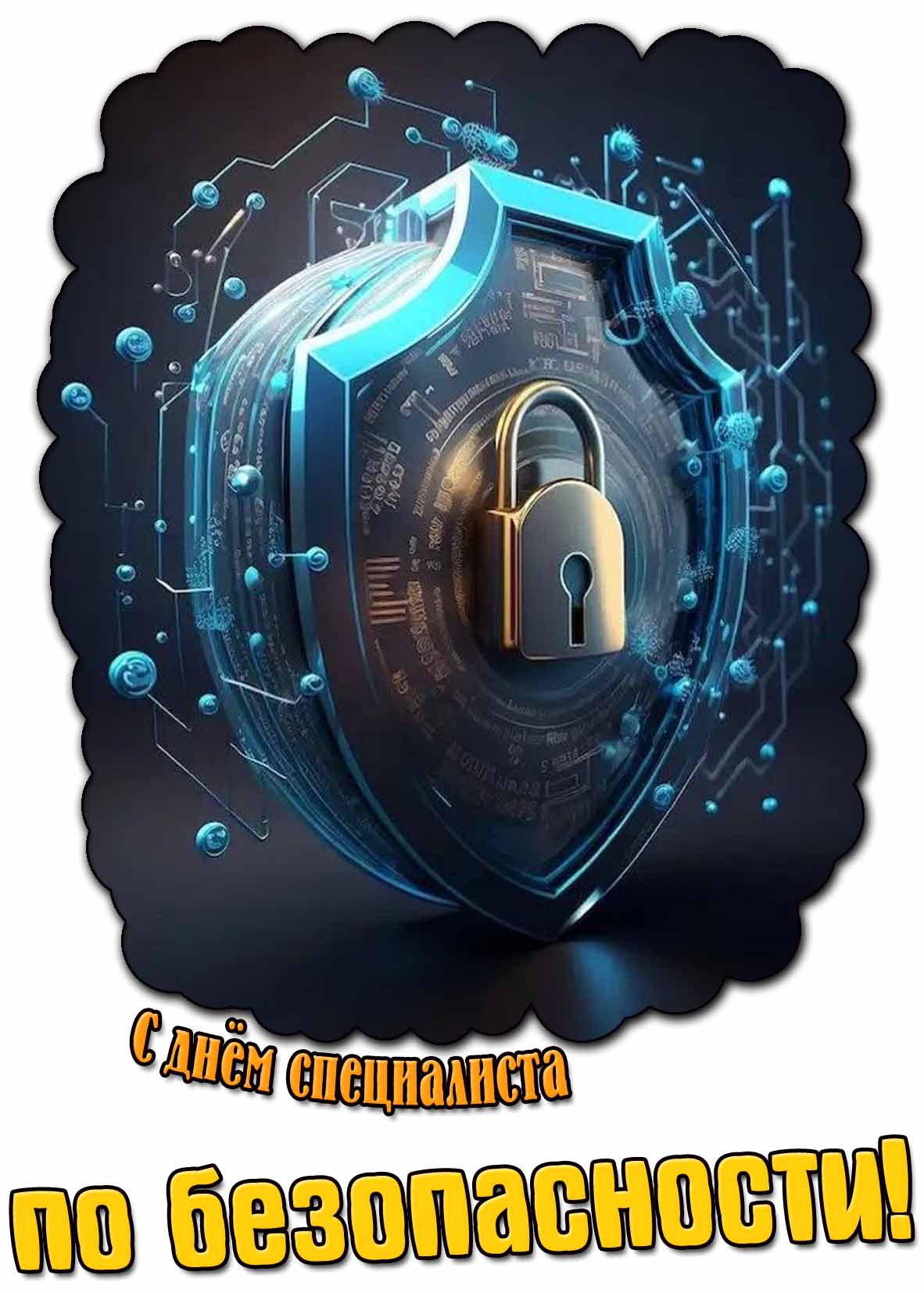 Стильная открытка на день специалиста по безопасности