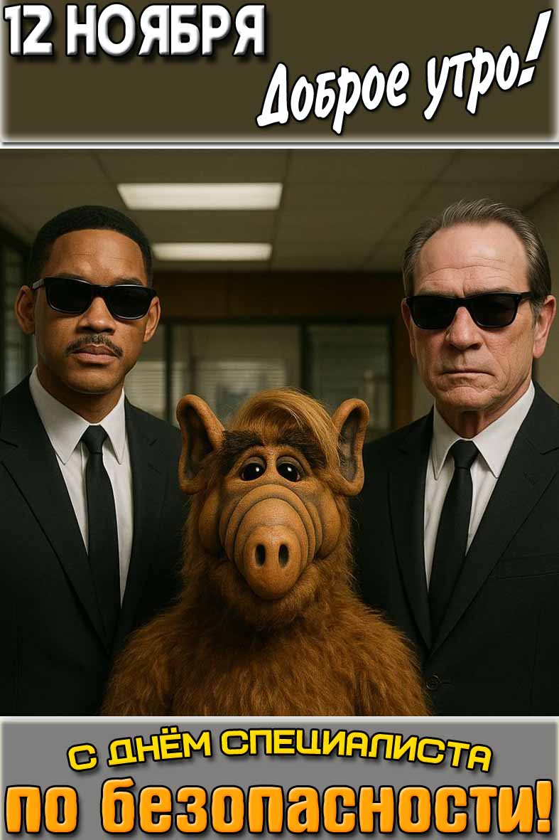 Открытка "12 ноября доброе утро! С днём специалиста по безопасности!"