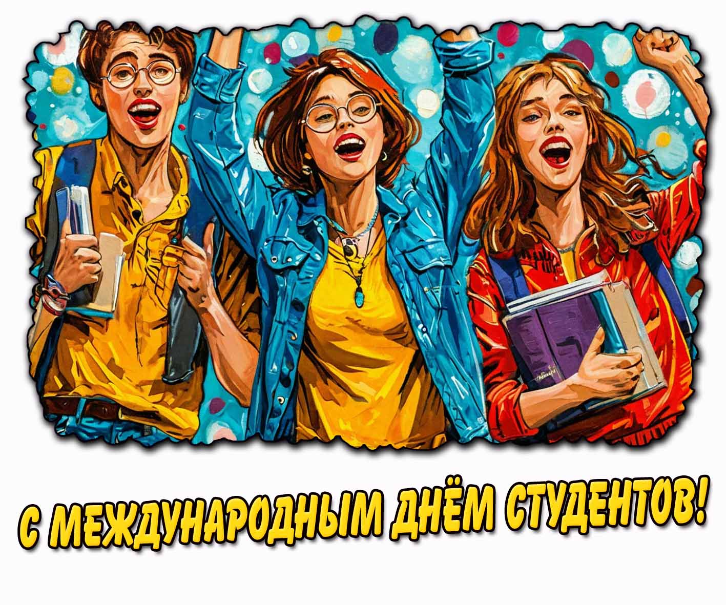 С Международным днём студентов! - открытка