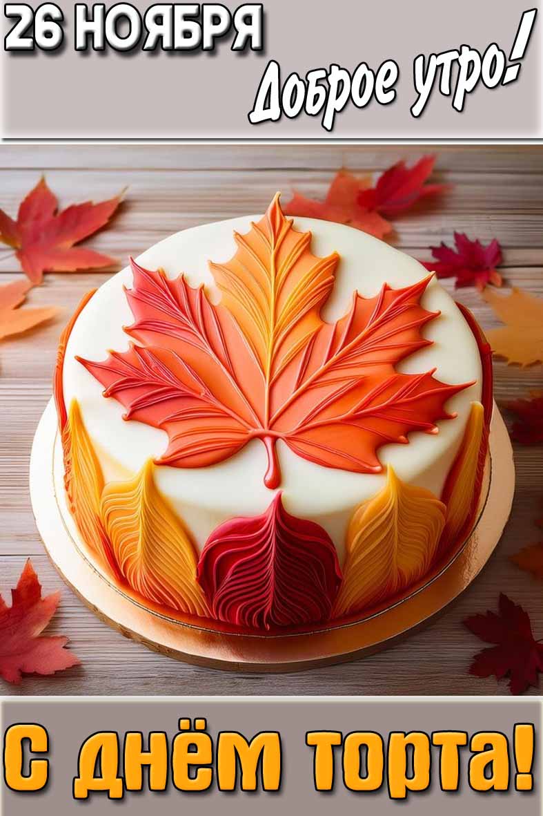 Картинка "26 ноября доброе утро! С днём торта!"