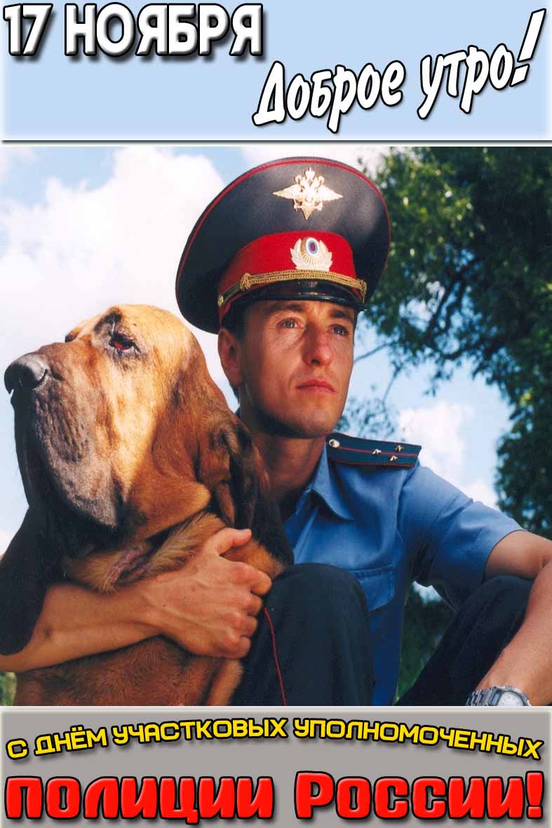 Открытка "17 ноября доброе утро! С днём участковых уполномоченных полиции России!"