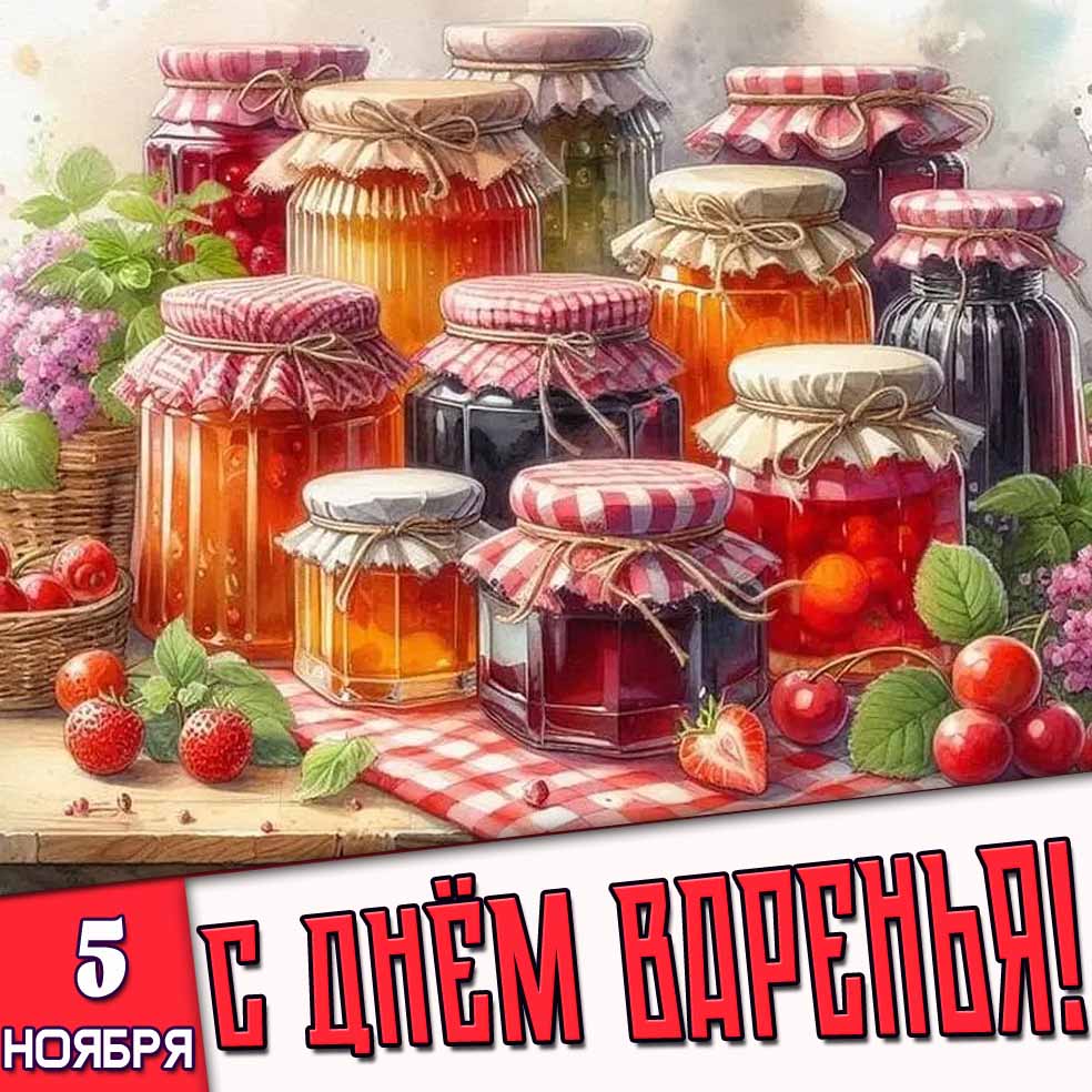 Открытка 5 ноября с днём варенья