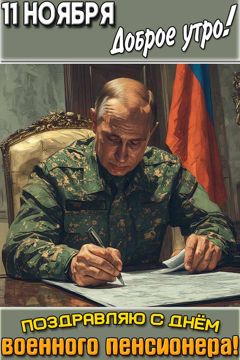 Картинка "11 ноября доброе утро! Поздравляю с днём военного пенсионера!"