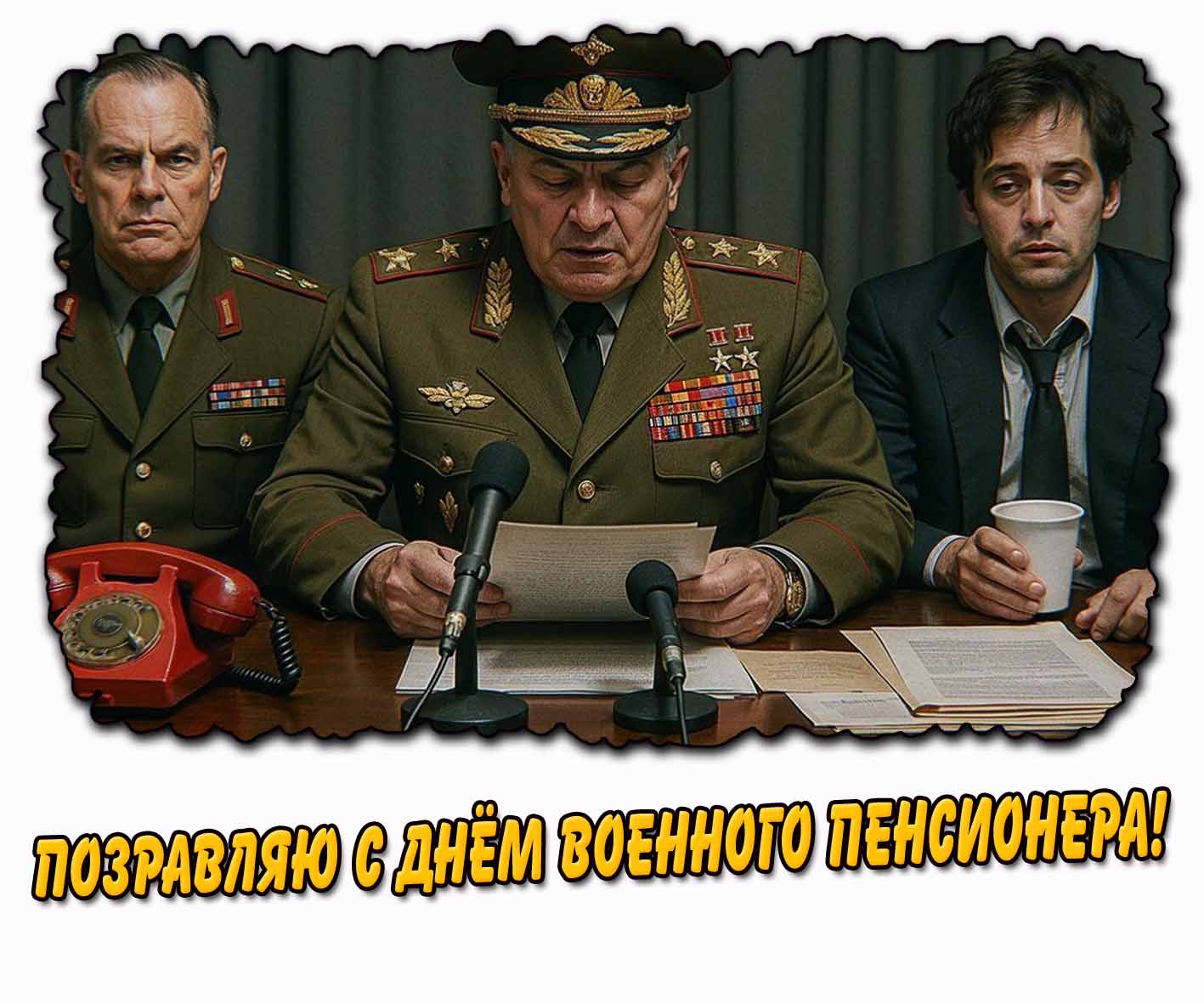 Открытка поздравляю с днём военного пенсионера