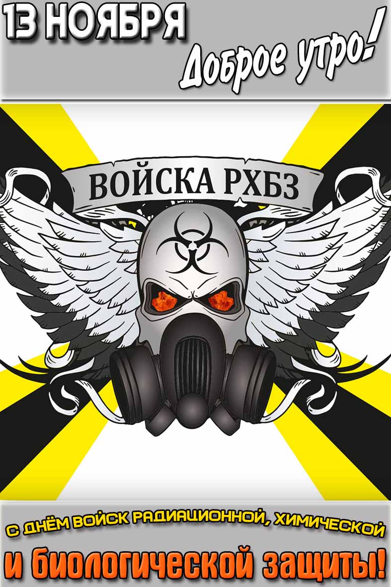 Картинка "13 ноября доброе утро! С днём войск радиационной, химической и биологической защиты!"