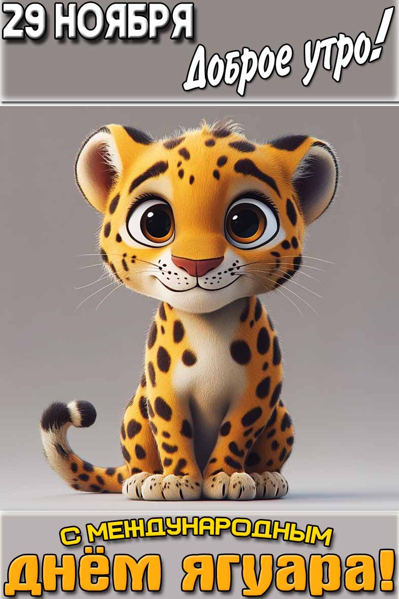 Картинка "29 ноября доброе утро! С Международным днём ягуара!"