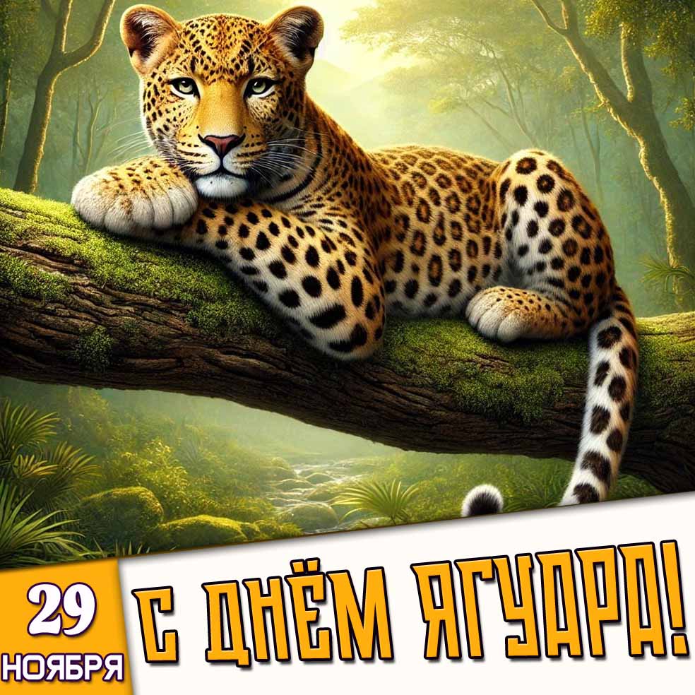 Открытка 29 ноября - с днём ягуара!